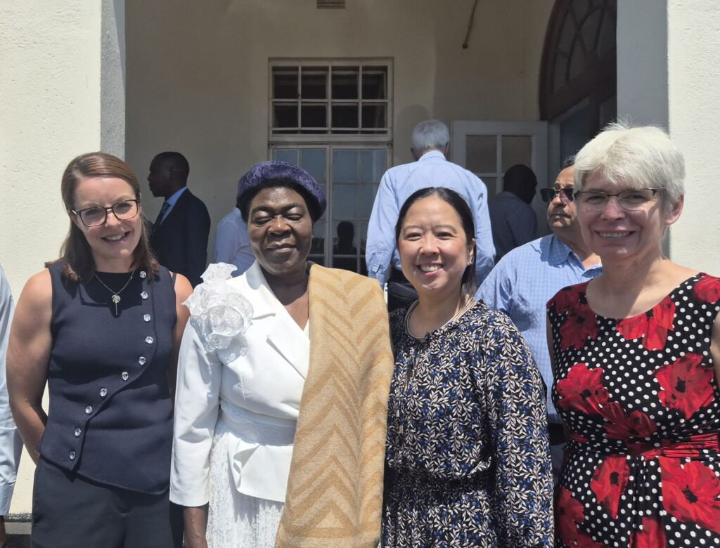 Honourable Judith Ncube with Dr Fiona Tsang-Wright and visiting UK faculty at United Bulawayo Hospitals